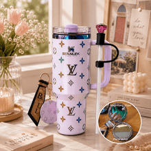 Blush Monogram Elegance Tumbler Gift Set
