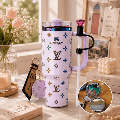Blush Monogram Elegance Tumbler Gift Set