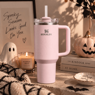 Glow-in-the-Dark Spiderweb Pink Tumbler