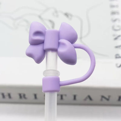 Purple bow-shaped phone case on a white background
